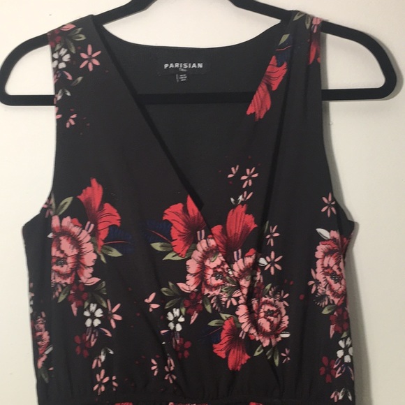 Parisian Black Floral Dress Sun Dress: Size 6 Tall - Picture 5 of 10